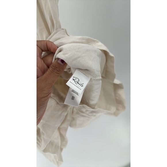 Rails Women's Georgie Stone Short Romper linen blend sz S lightweight versatile - Picture 8 of 11